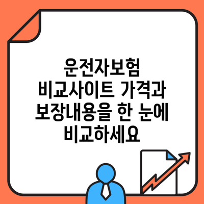 운전자보험 비교사이트 가격과 보장내용을 한 눈에 비교하세요