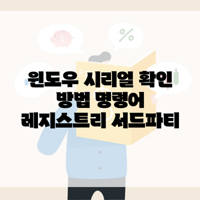 윈도우 시리얼 확인 방법 명령어 레지스트리 서드파티