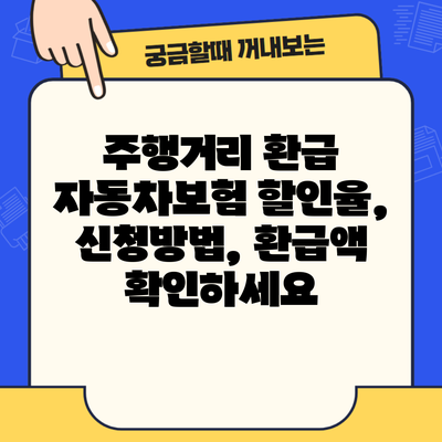 주행거리 환급 자동차보험 할인율, 신청방법, 환급액 확인하세요