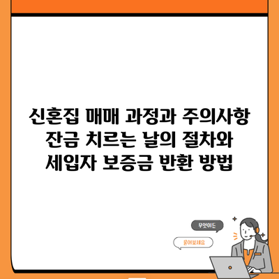 신혼집 매매 과정과 주의사항 잔금 치르는 날의 절차와 세입자 보증금 반환 방법