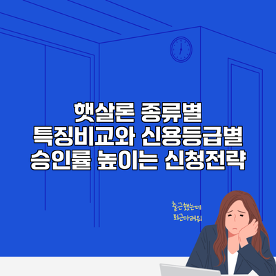 햇살론 종류별 특징비교와 신용등급별 승인률 높이는 신청전략