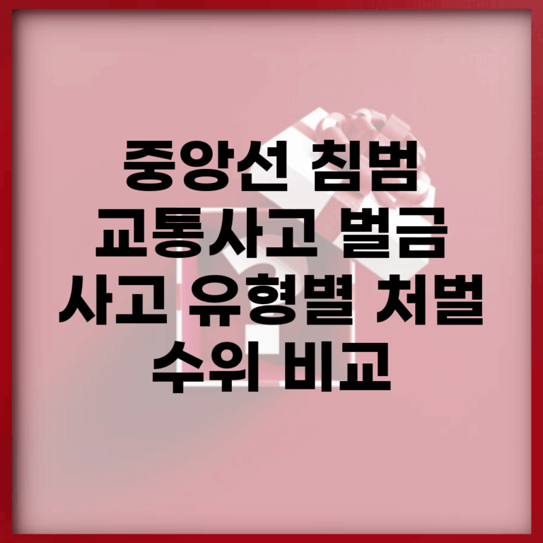중앙선 침범 교통사고 벌금 | 사고 유형별 처벌 수위 비교
