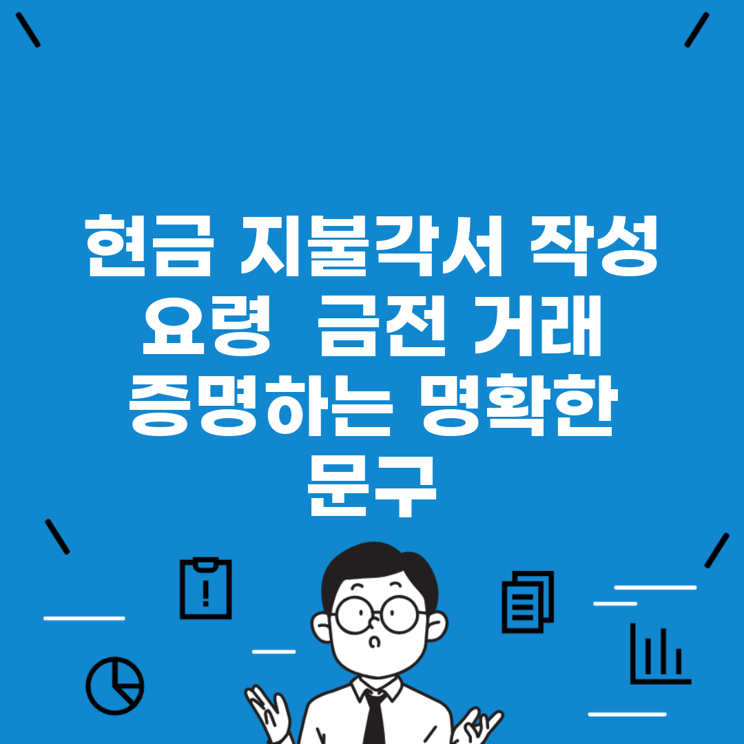 현금 지불각서 작성 요령 | 금전 거래 증명하는 명확한 문구