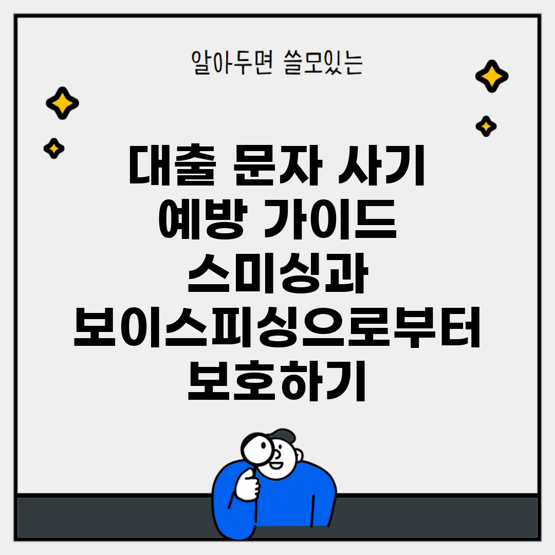 대출 문자 사기 예방 가이드 | 스미싱과 보이스피싱으로부터 보호하기