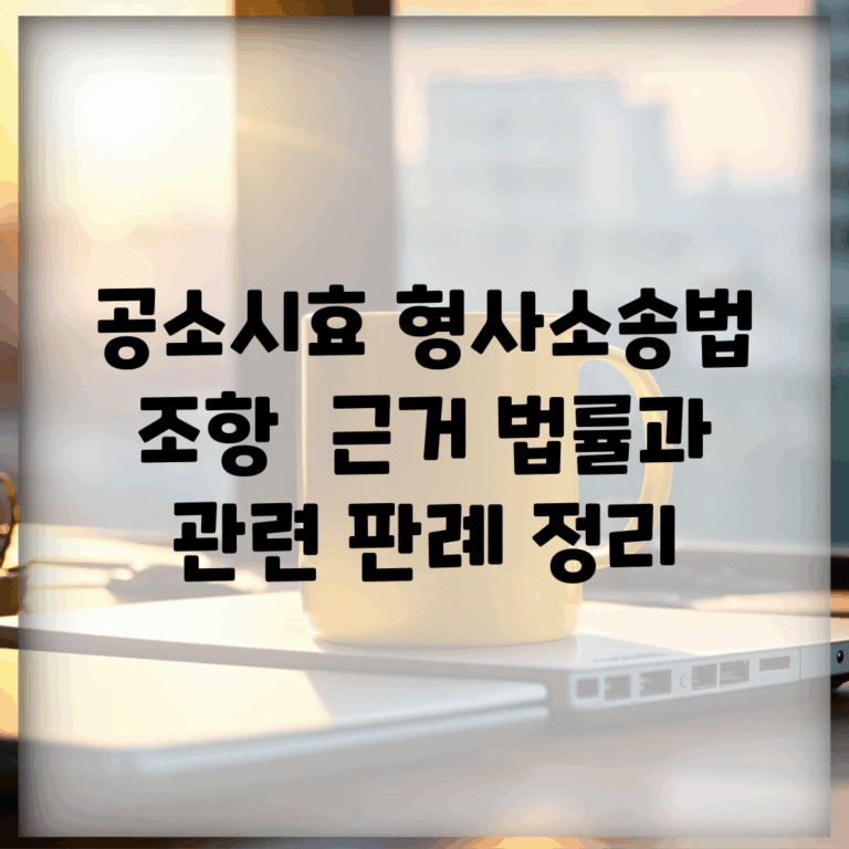공소시효 형사소송법 조항 | 근거 법률과 관련 판례 정리