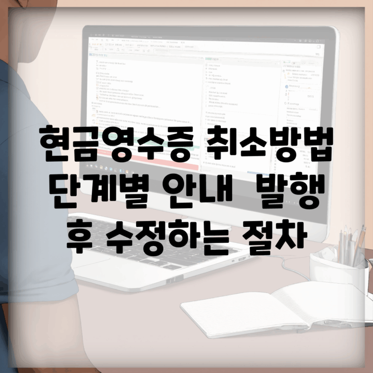 현금영수증 취소방법 단계별 안내 | 발행 후 수정하는 절차
