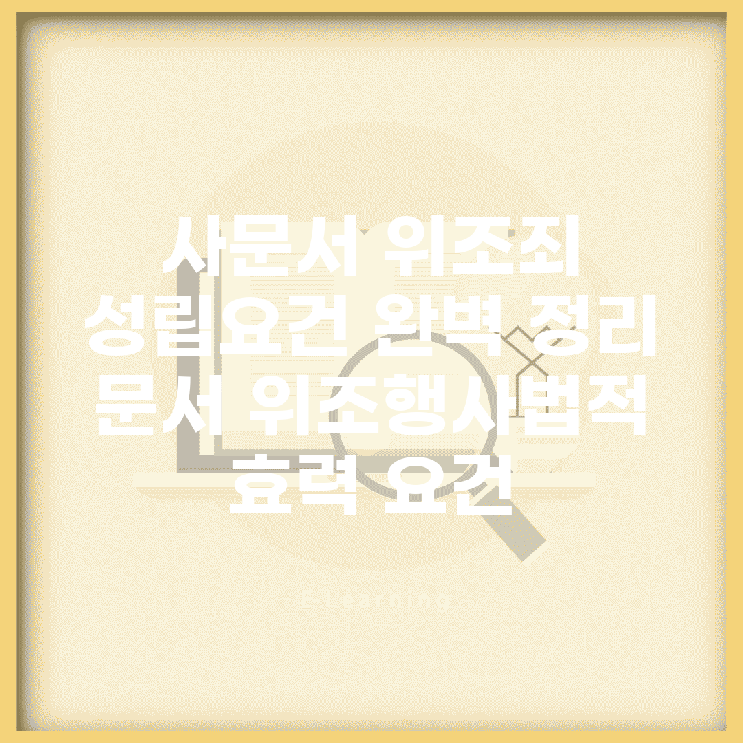 사문서 위조죄 성립요건 완벽 정리 | 문서 위조/행사/법적 효력 요건
