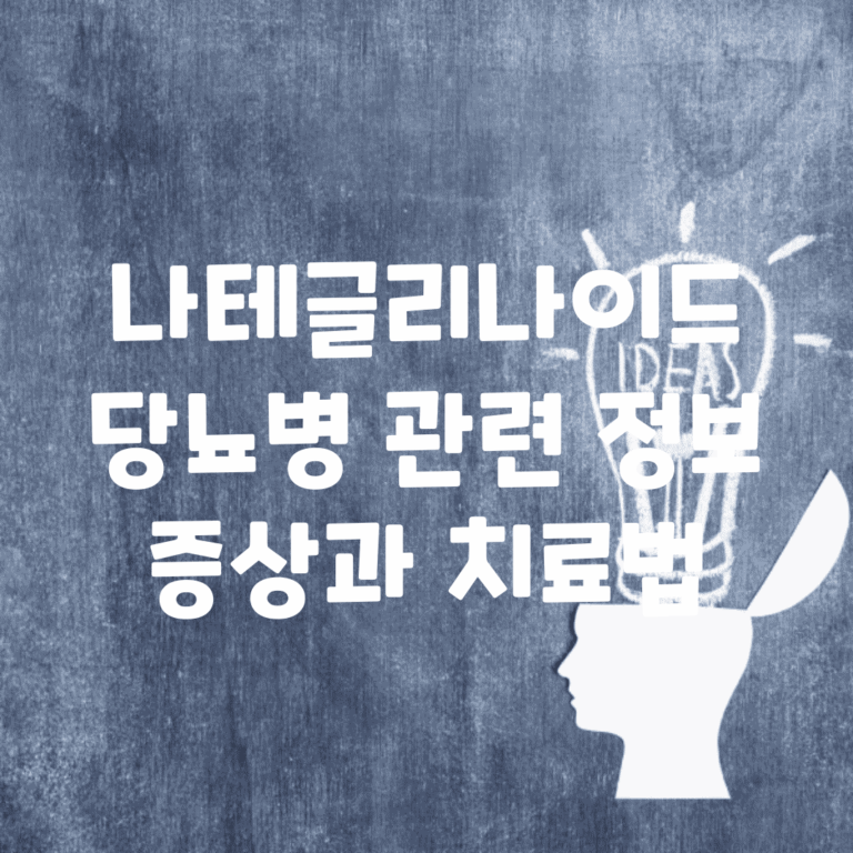 나테글리나이드 당뇨병 관련 정보 증상과 치료법