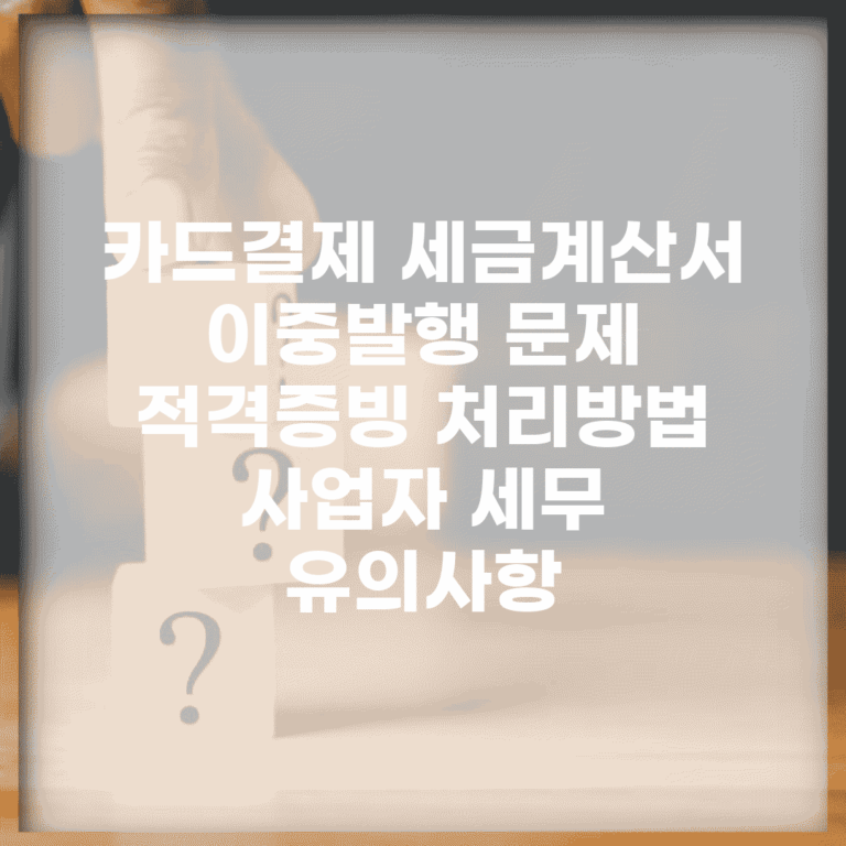 카드결제 세금계산서 이중발행 문제 | 적격증빙 처리방법 | 사업자 세무 유의사항