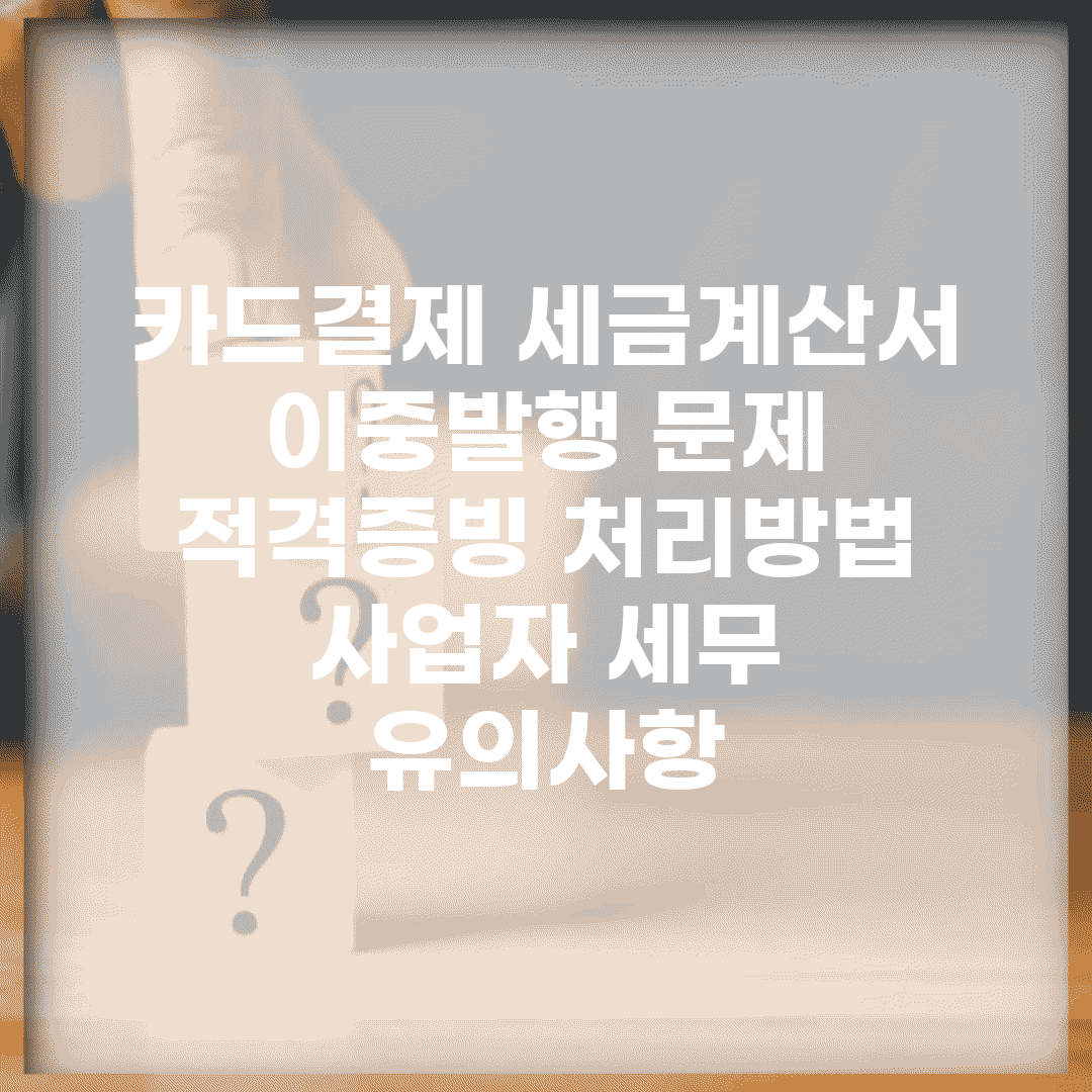 카드결제 세금계산서 이중발행 문제 | 적격증빙 처리방법 | 사업자 세무 유의사항