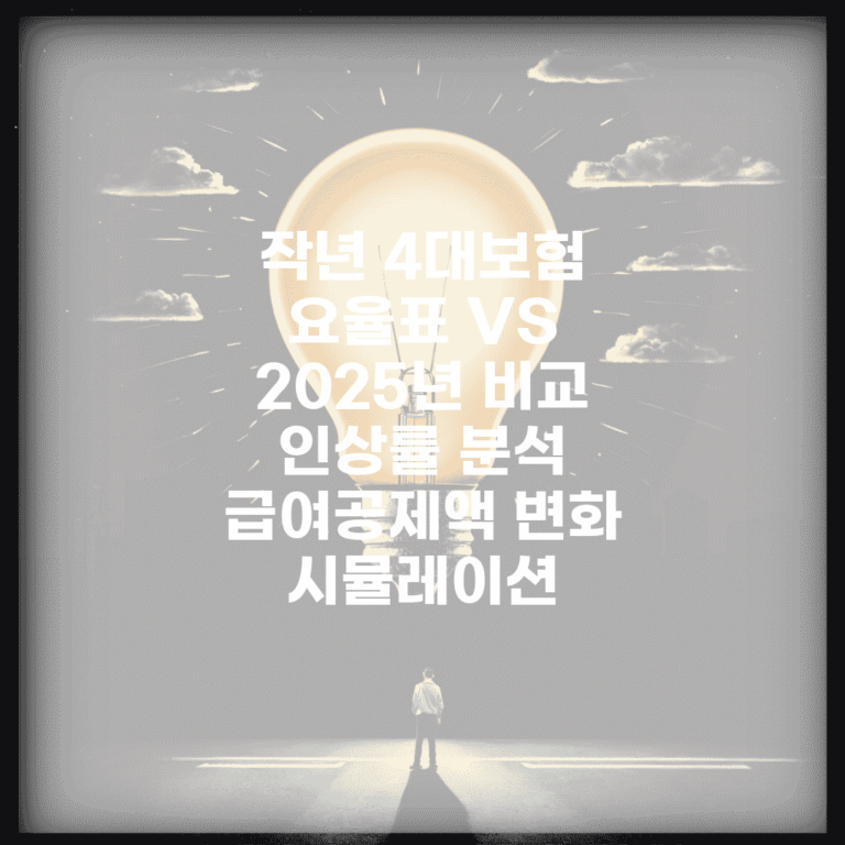 작년 4대보험 요율표 VS 2025년 비교 | 인상률 분석 | 급여공제액 변화 시뮬레이션