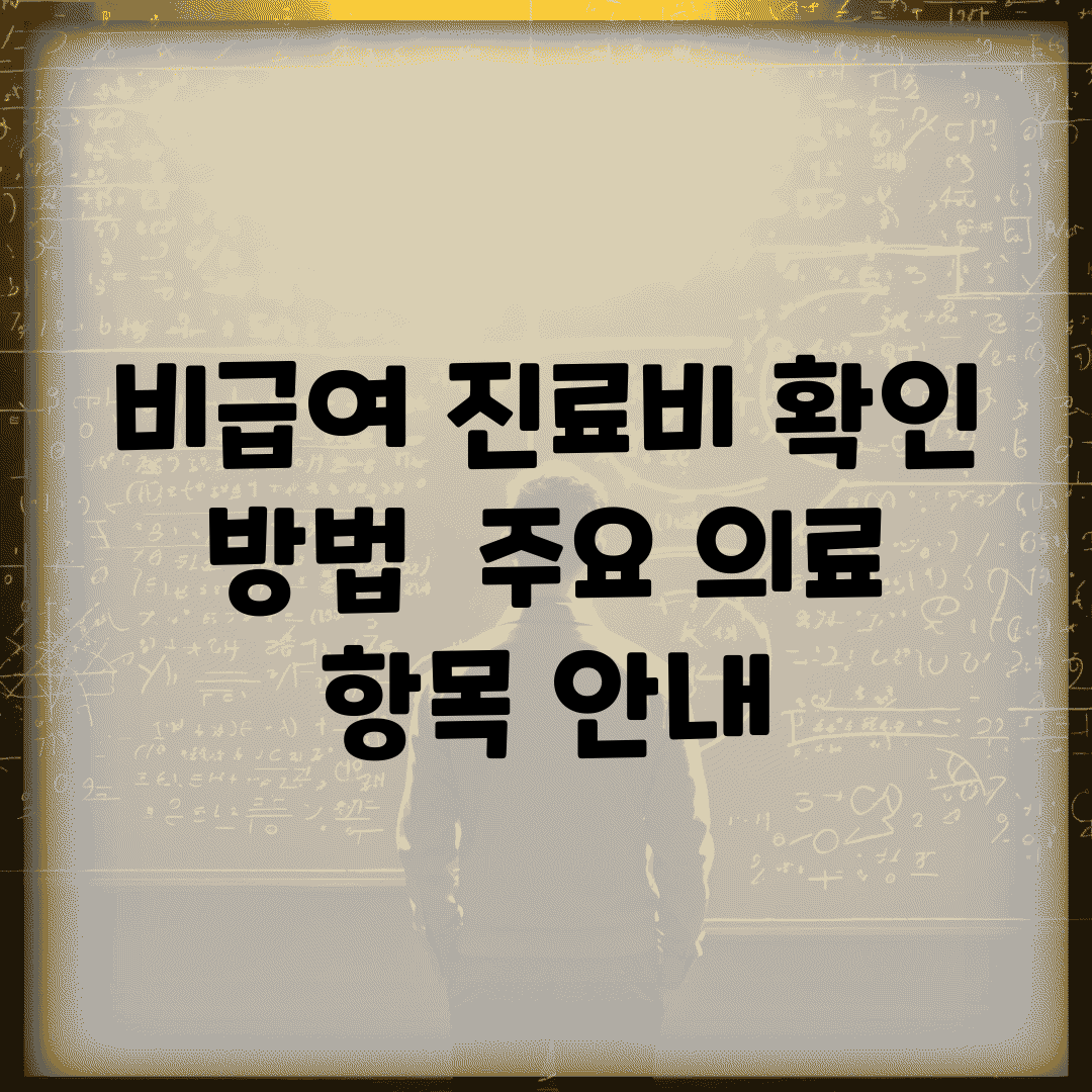 비급여 진료비 확인 방법 | 주요 의료 항목 안내