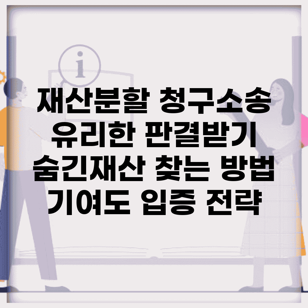 재산분할 청구소송 유리한 판결받기 | 숨긴재산 찾는 방법 | 기여도 입증 전략