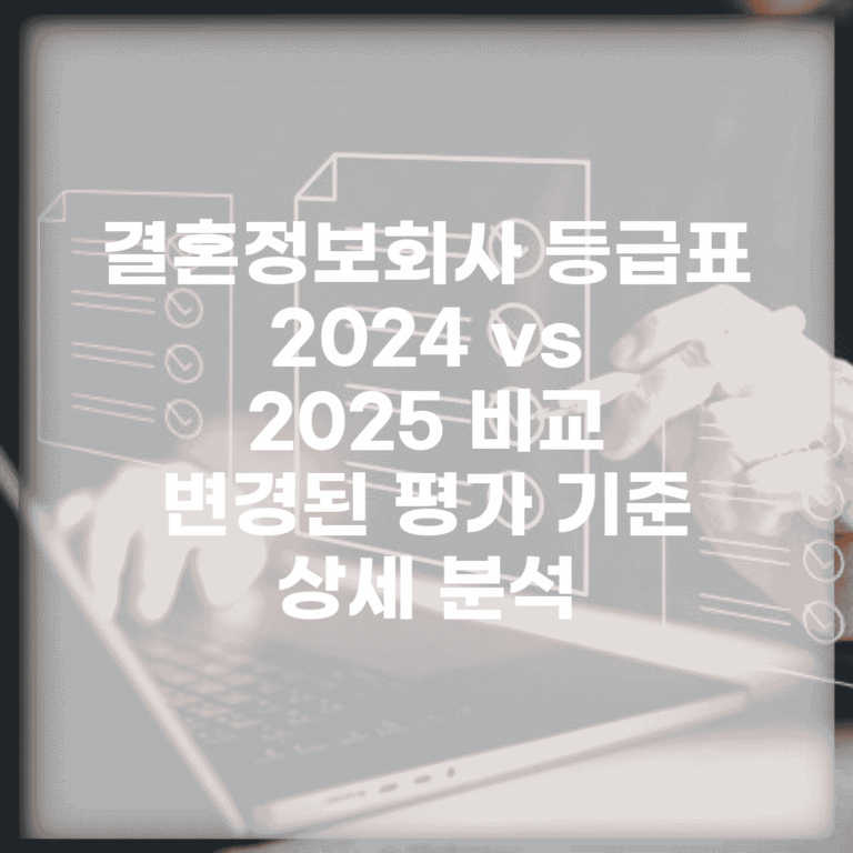 결혼정보회사 등급표 2024 vs 2025 비교 | 변경된 평가 기준 상세 분석