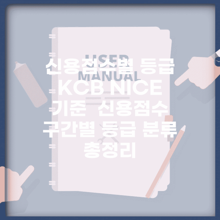 신용점수별 등급 KCB NICE 기준 | 신용점수 구간별 등급 분류 총정리