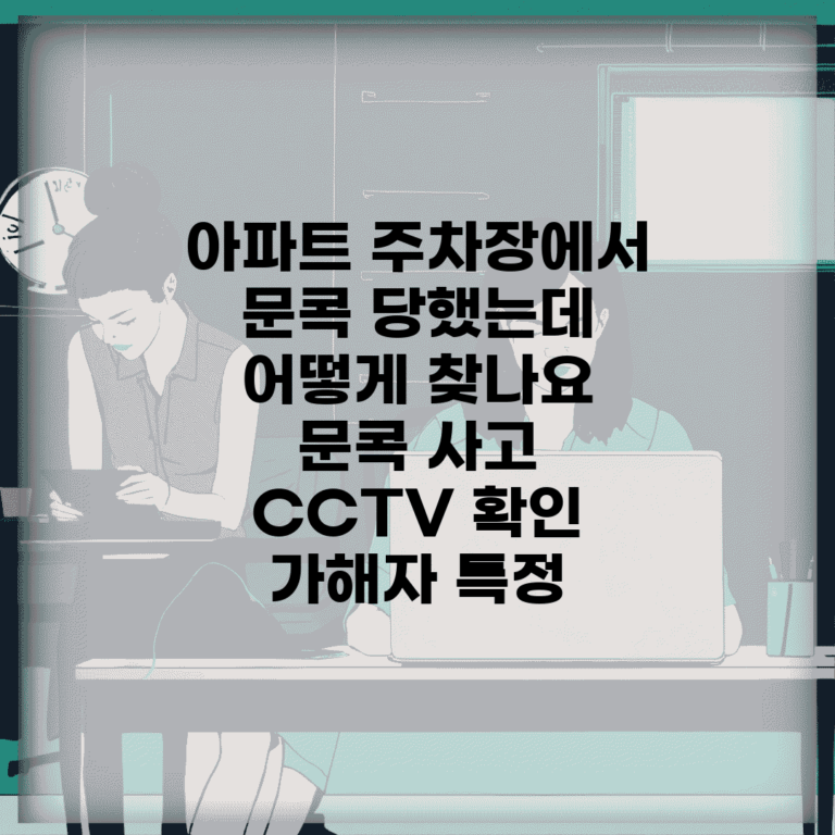 아파트 주차장에서 문콕 당했는데 어떻게 찾나요 | 문콕 사고 | CCTV 확인 | 가해자 특정