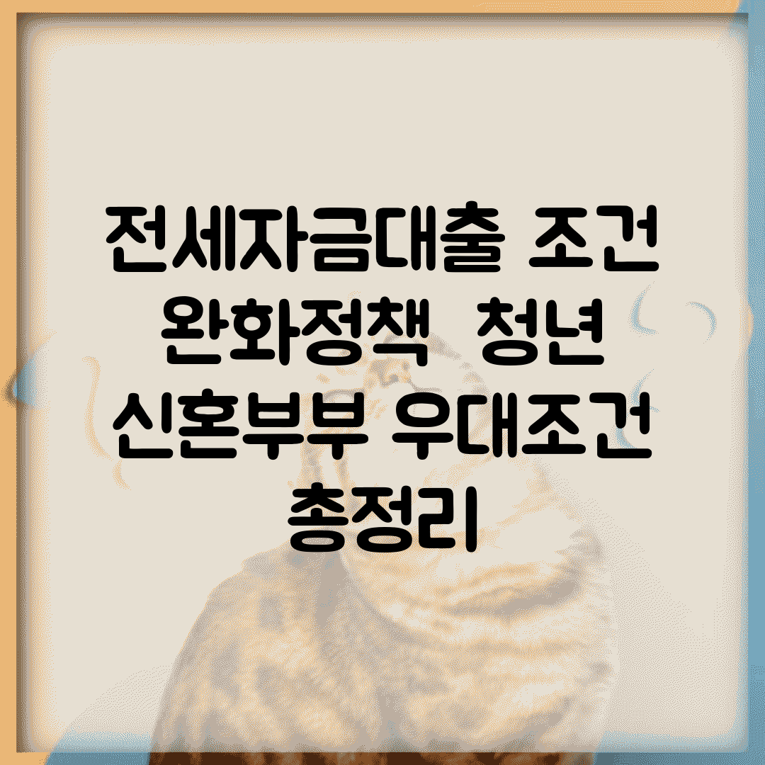 전세자금대출 조건 완화정책 | 청년 신혼부부 우대조건 총정리