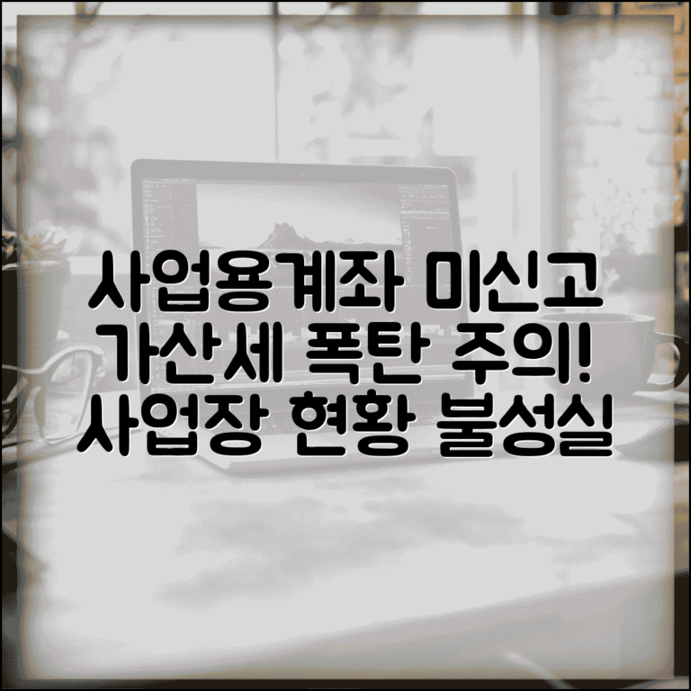 사업용계좌 미신고 가산세 | 사업장 현황신고 불성실가산세