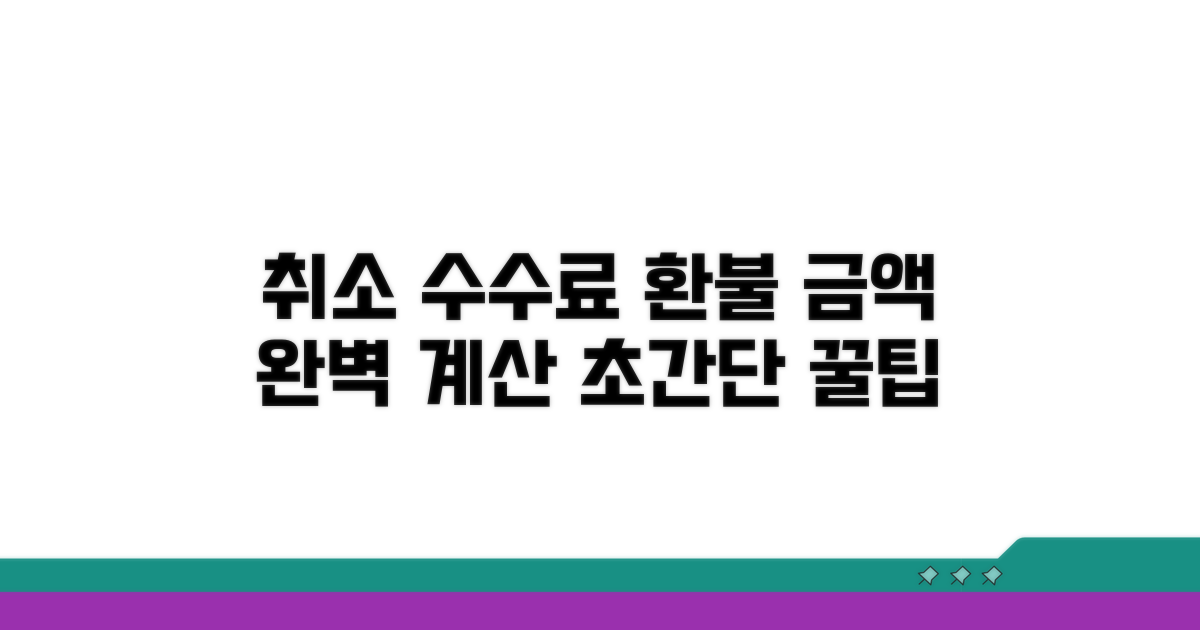 취소 수수료, 환불 금액 계산 방법
