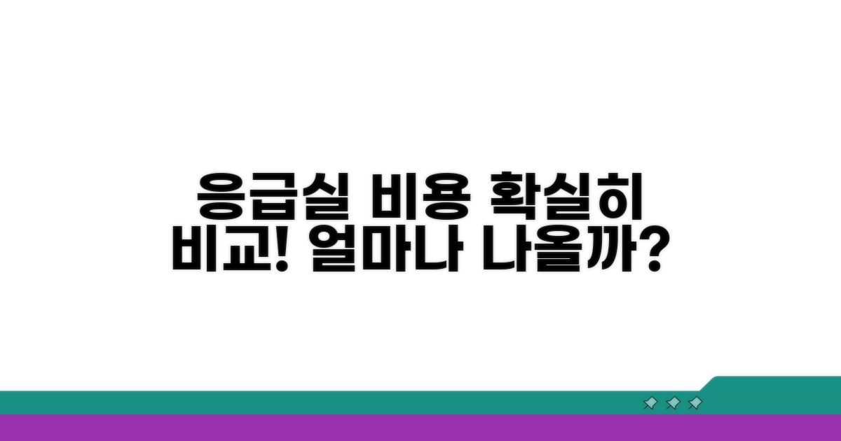 응급실 방문 시 예상 비용 비교