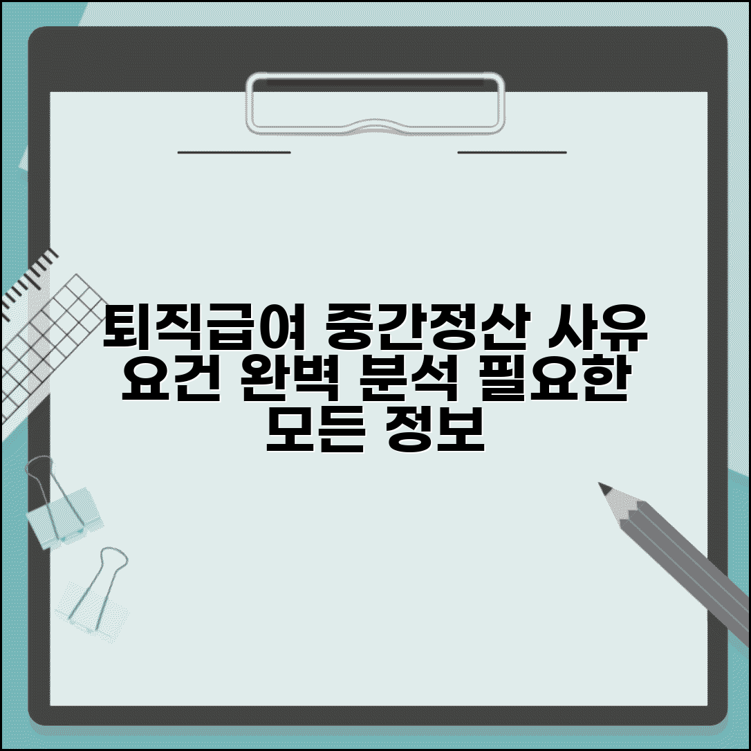 퇴직급여 중간정산 사유 요건 조건 | 퇴직급여 중간정산 완벽 사유 분석