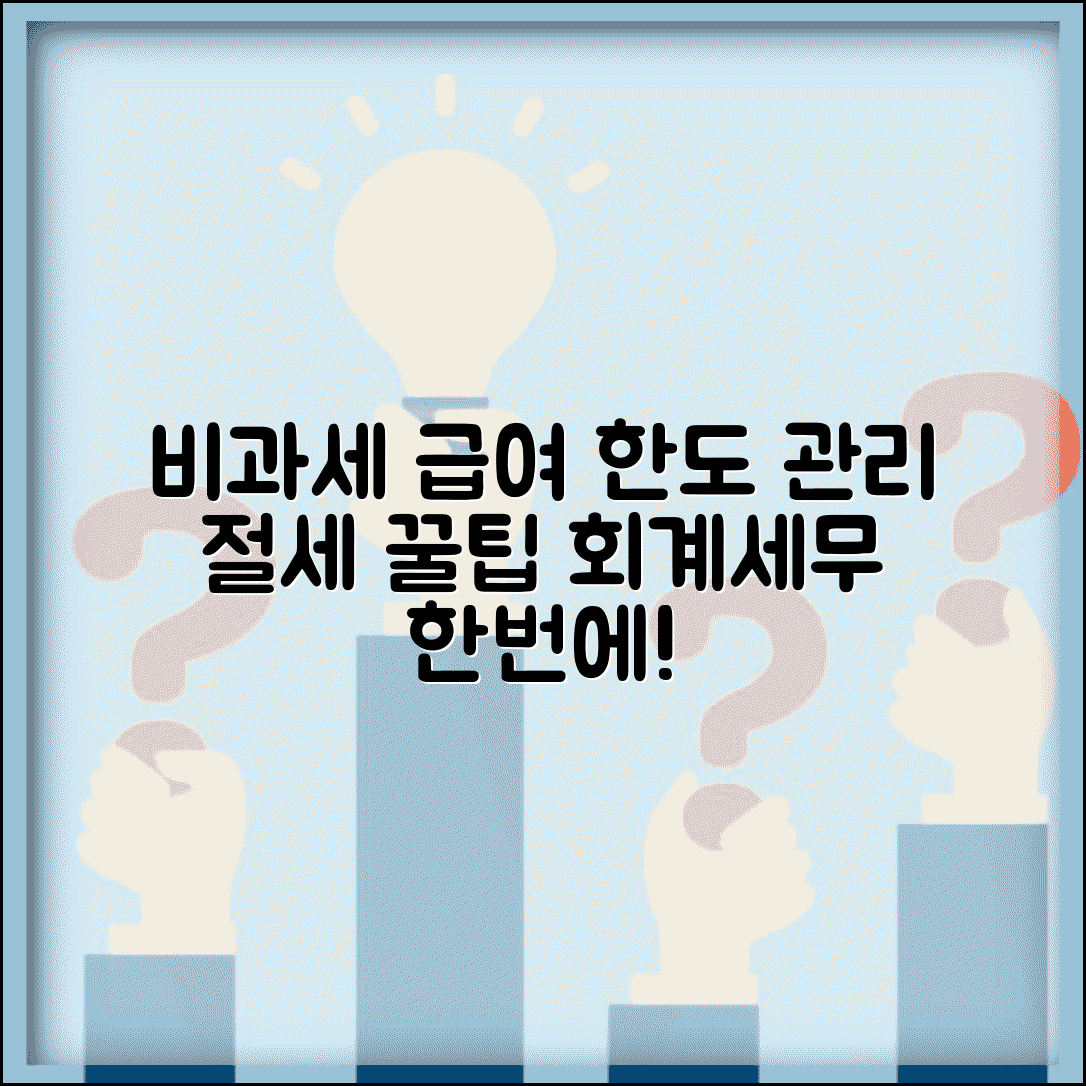비과세 급여 한도 관리 | 급여별 한도 | 적용 조건 | 회계처리 | 세무 신고 | 절세 방법 | 관리법