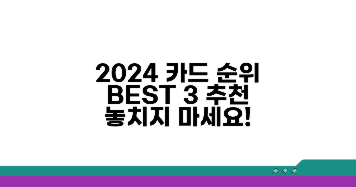 2024년 추천 신용카드 순위