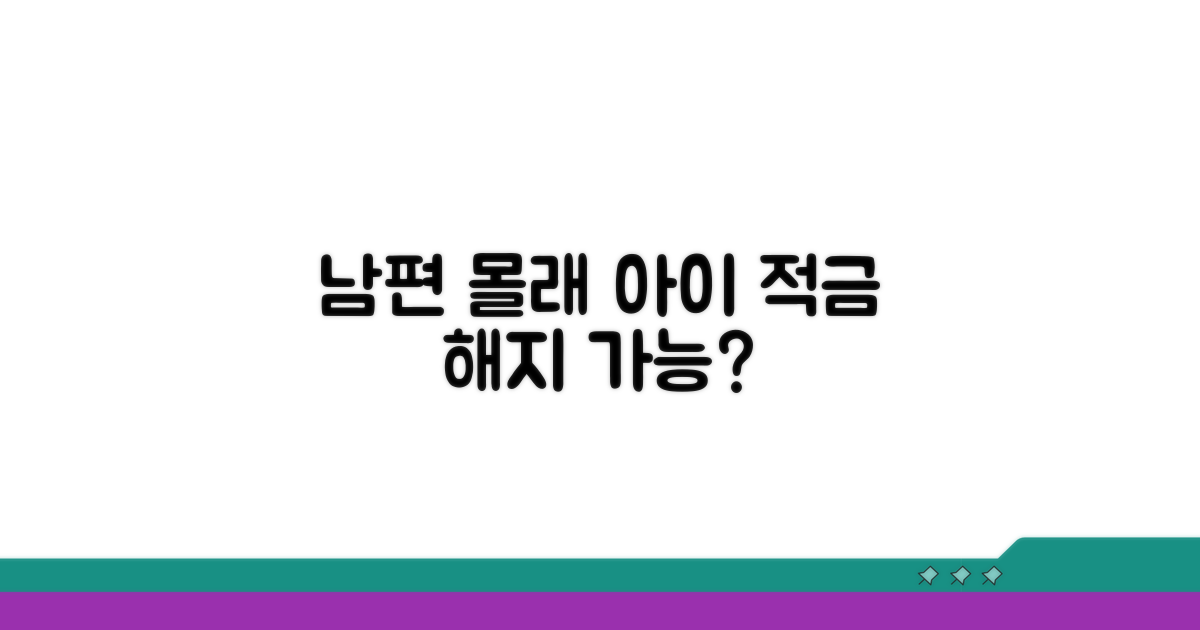 아이 적금, 남편 몰래 해지 가능할까?