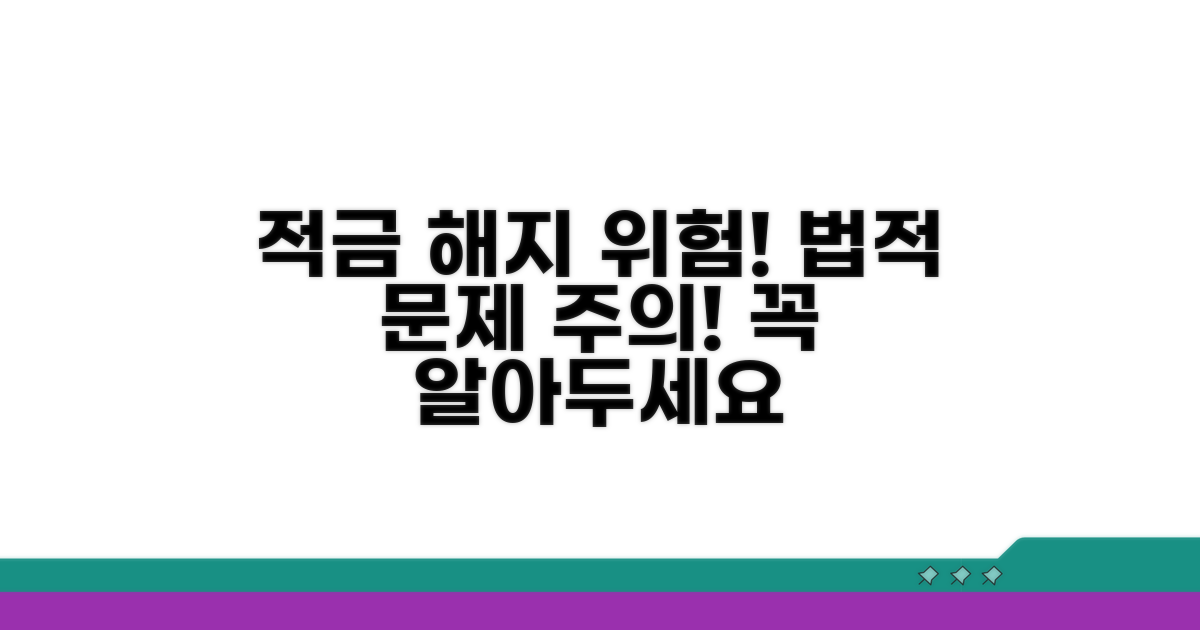 적금 해지 시 발생 가능한 법적 문제