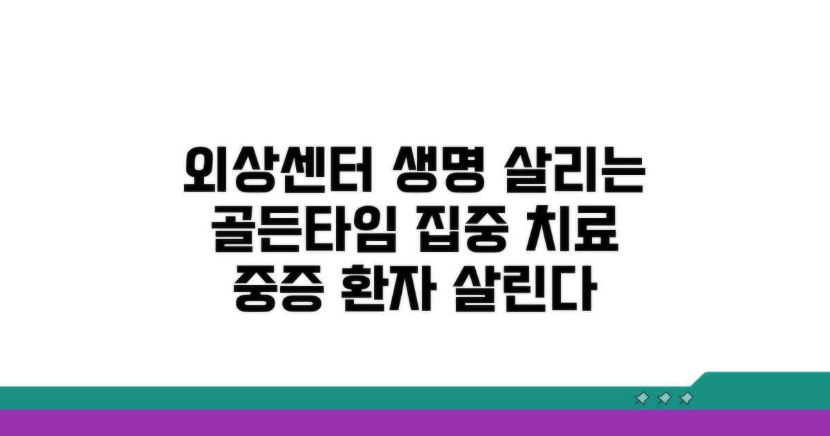 외상센터, 중증외상 환자 집중 치료