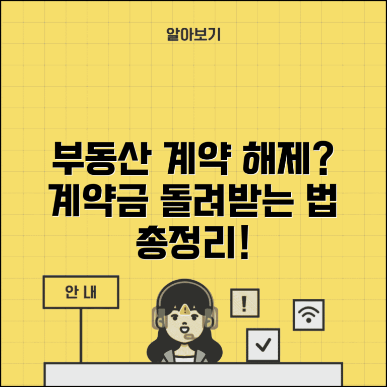 부동산 계약 해제 조건과 계약금 환급 기준 총정리