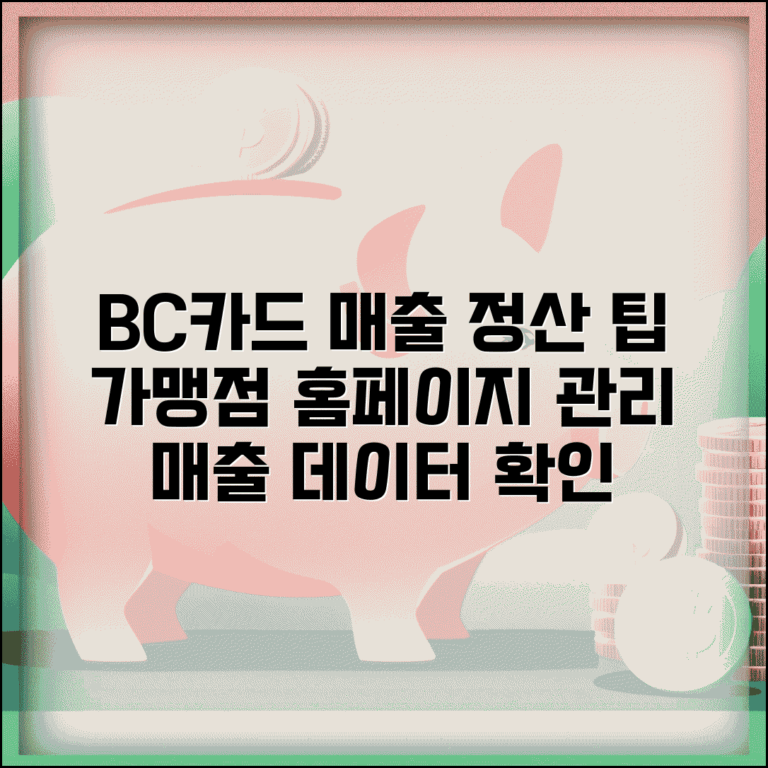 BC카드 가맹점 홈페이지 관리 매출 데이터 정산 확인 팁