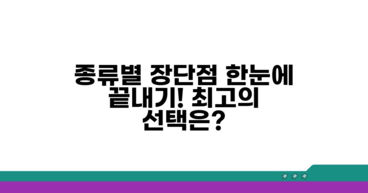 종류별 장단점 한눈에 비교하기