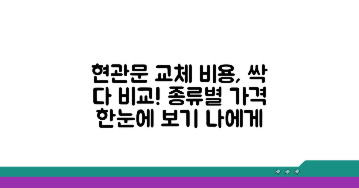 현관문 종류별 교체 비용 비교