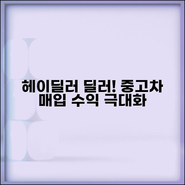 헤이딜러 딜러사이트 중고차 매입 극대화 전략