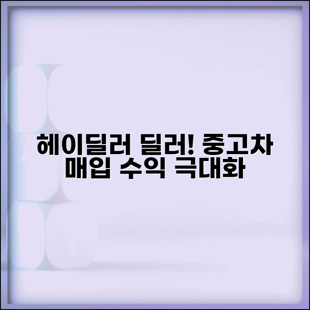 헤이딜러 딜러사이트 중고차 매입 극대화 전략