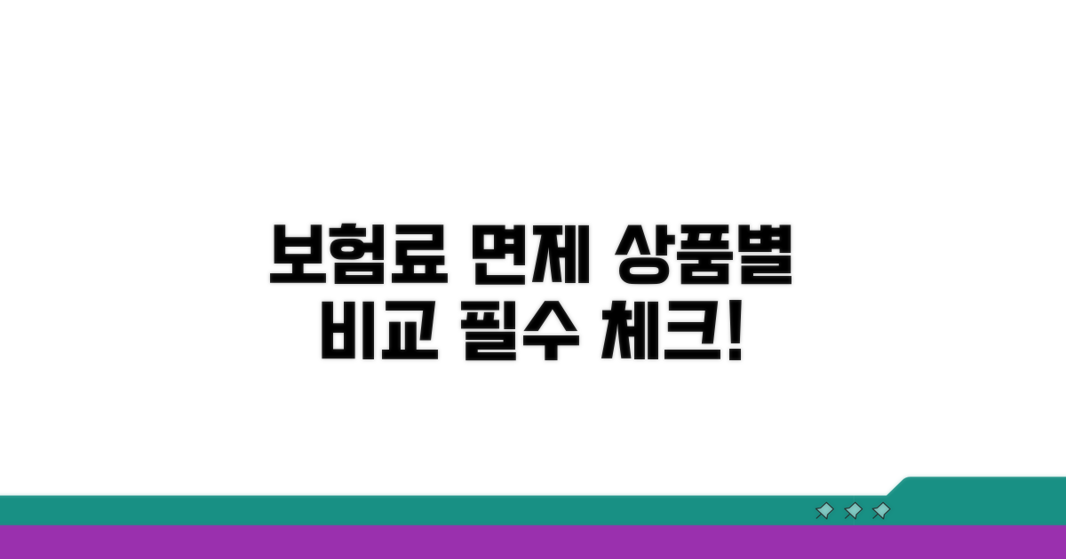 상품별 납입면제 조건 상세 비교
