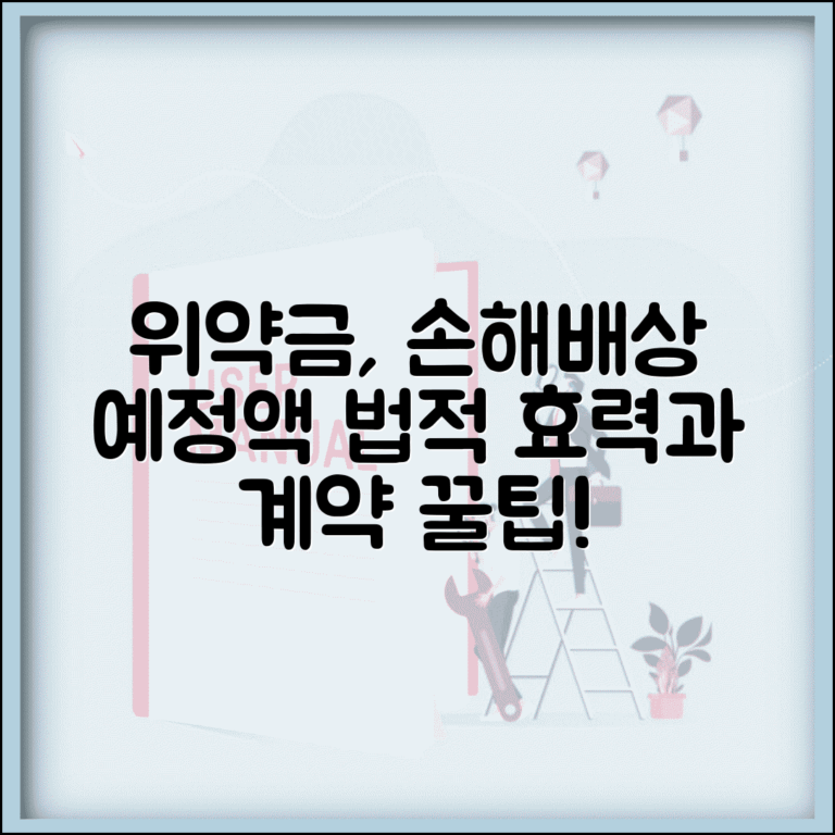 위약금 손해배상액 예정 법적 효력 범위와 계약 팁