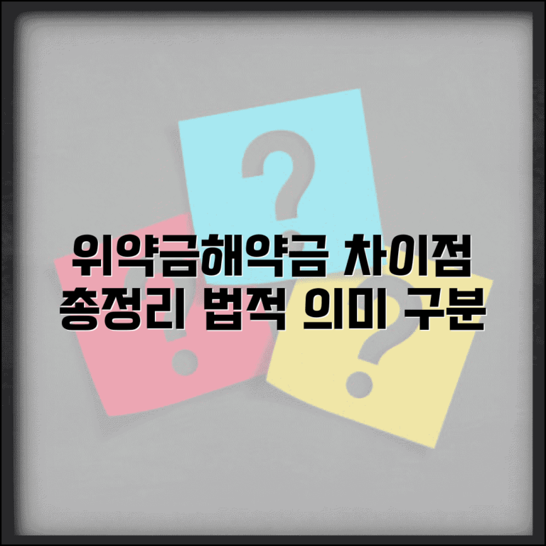 위약금 해약금 차이점 총정리 법적 의미 구분