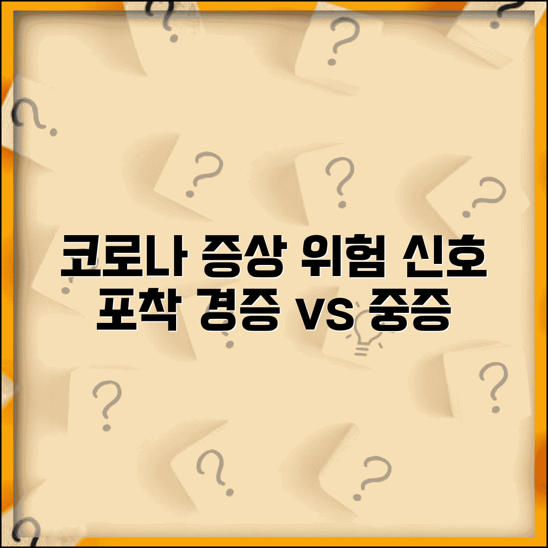 코로나 증상 경증 중증 구분법과 위험 신호