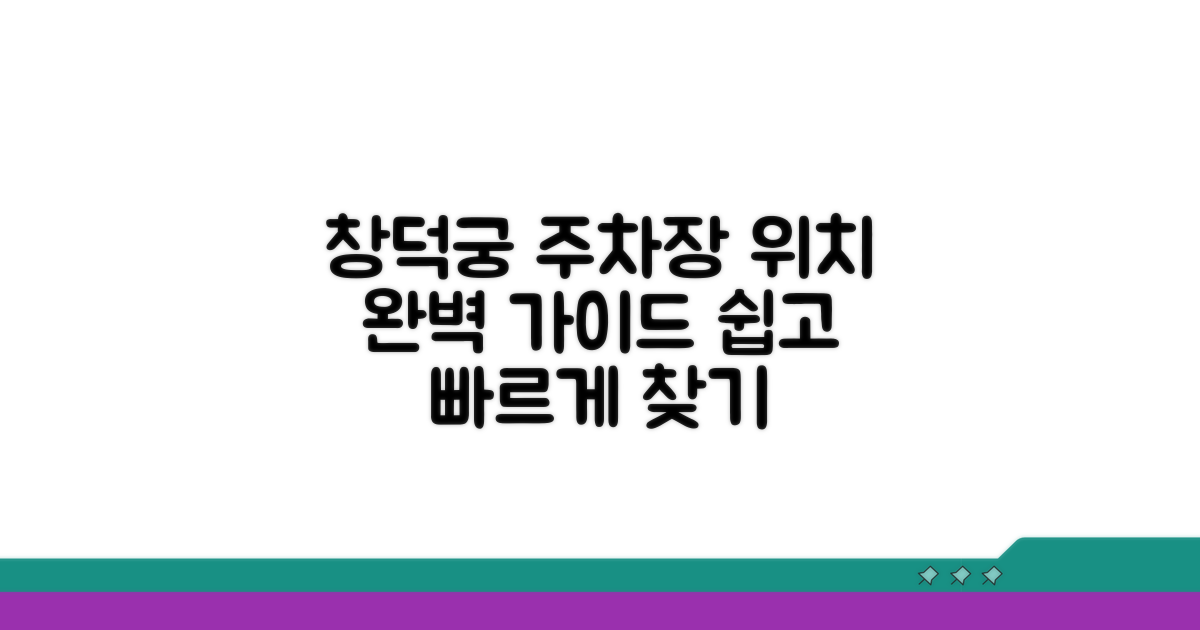 창덕궁 주차장 위치 완벽 안내