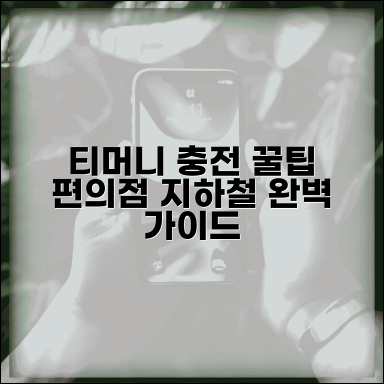 티머니 카드 충전 방법 편의점 지하철 완벽 가이드