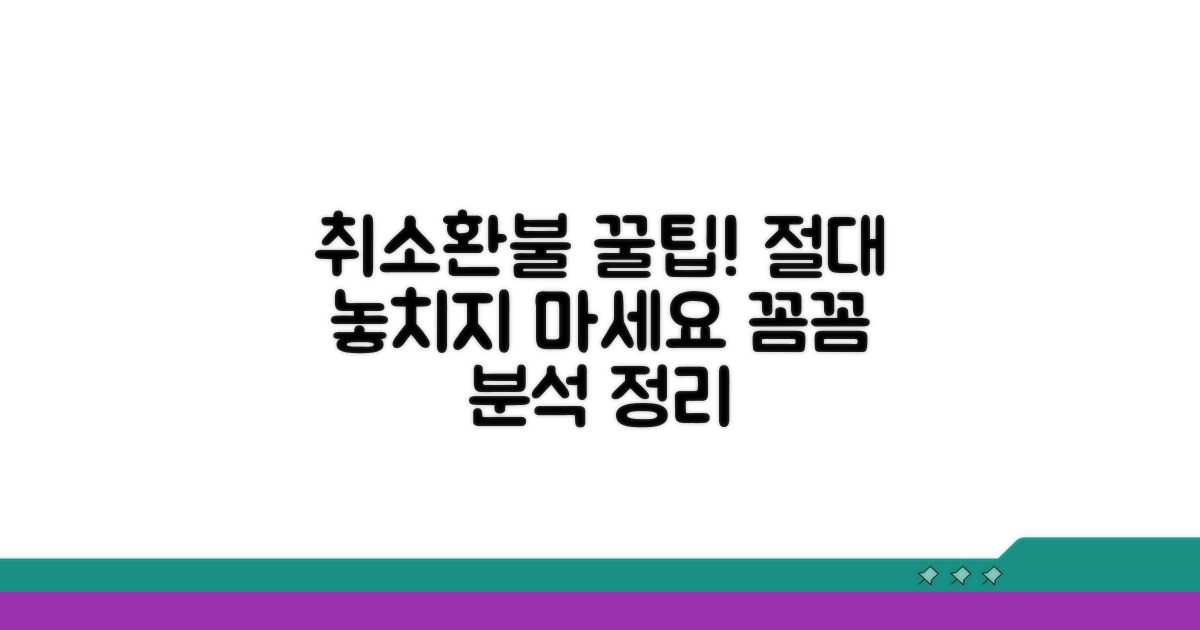 취소 규정 및 환불 조건 상세 분석