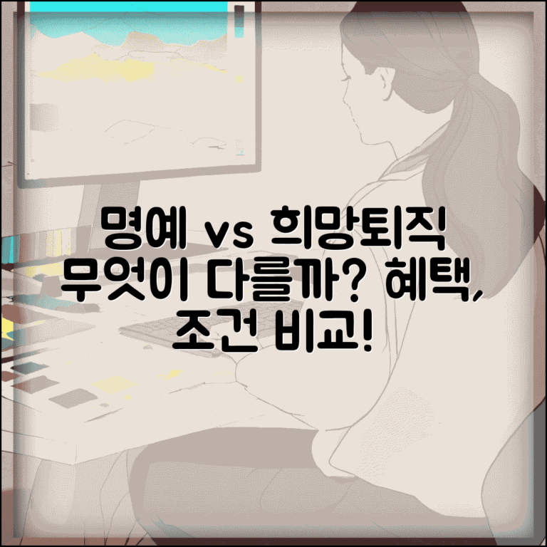 명예퇴직 희망퇴직 차이점은? | 법적 지위, 혜택, 조건 비교 총정리