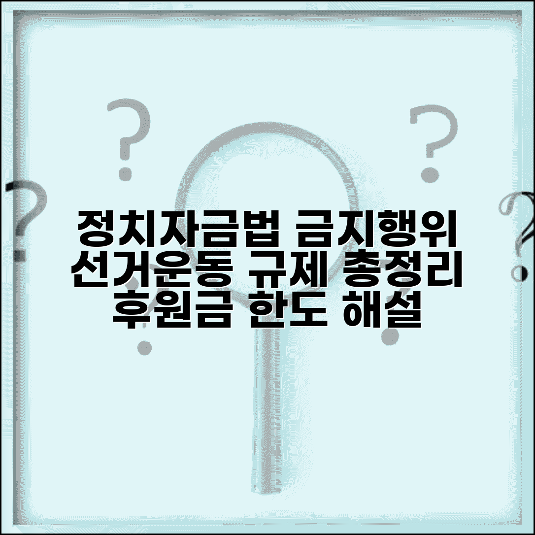 정치자금법상 금지행위 총정리 | 선거운동 규제 및 정치후원금 한도 상세 해설