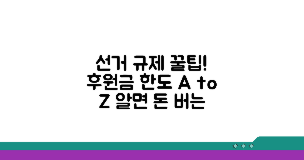 선거운동 규제와 후원금 한도 해설