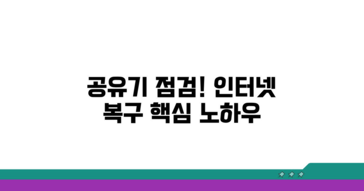 공유기 점검, 인터넷 복구 핵심