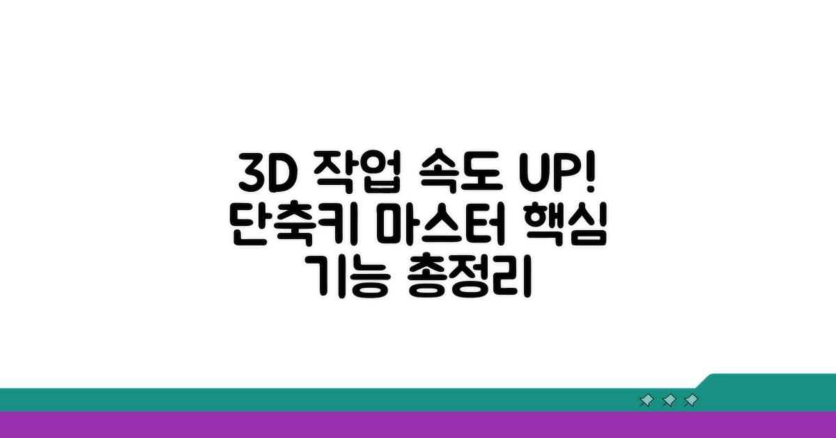 3D 작업, 단축키로 효율 높이기