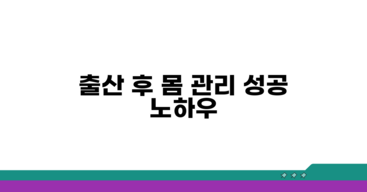 출산 후 몸 관리, 성공 노하우 총정리