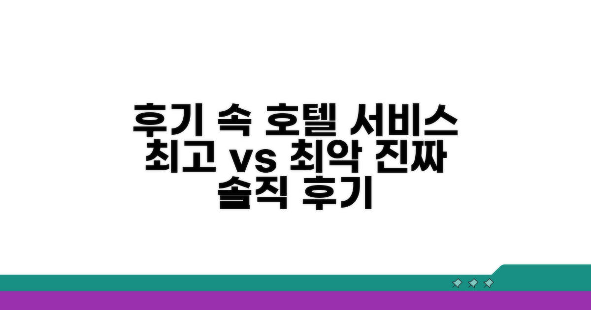 후기로 보는 호텔 서비스 수준